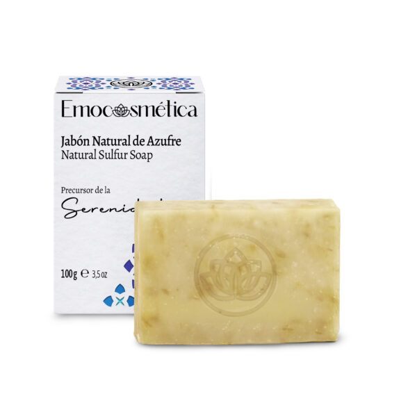 Jabón natural de azufre limpiador facial purificante piel grasa y poros dilatados