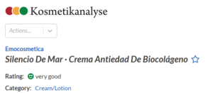 Silencio mar certificado por Cosmetic Analysis