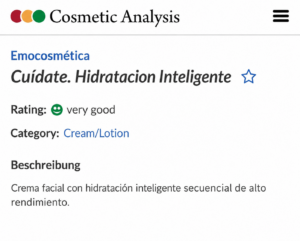 Cuídate Certificación Natural Cosmetic Analysis