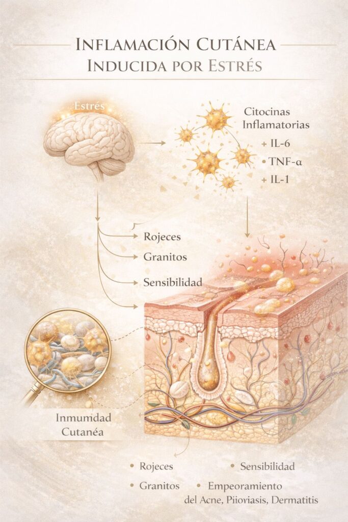 inflamación cutánea inducida por estrés