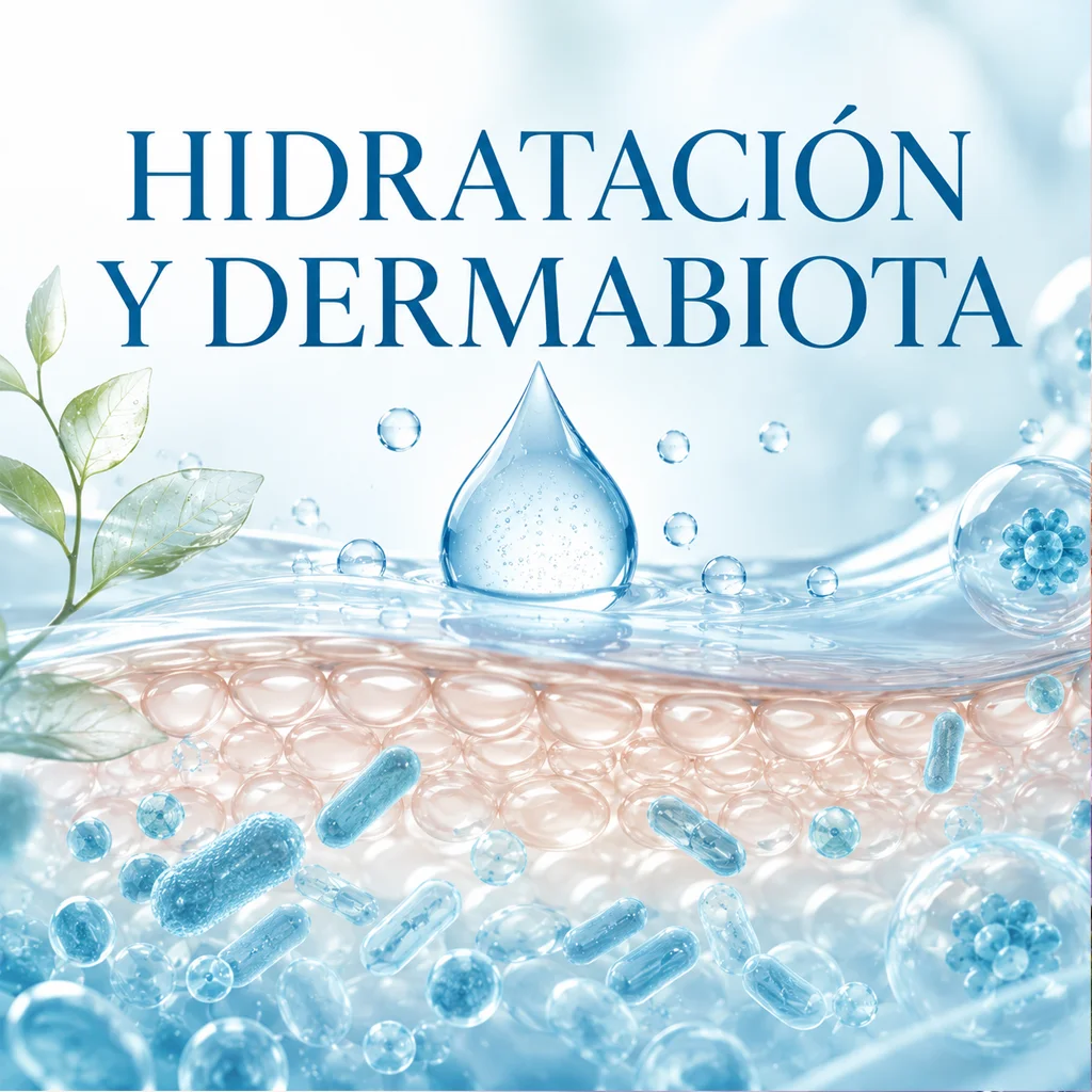 Relación entre la hidratación de la piel y el equilibrio de la dermabiota o microbioma cutáneo.