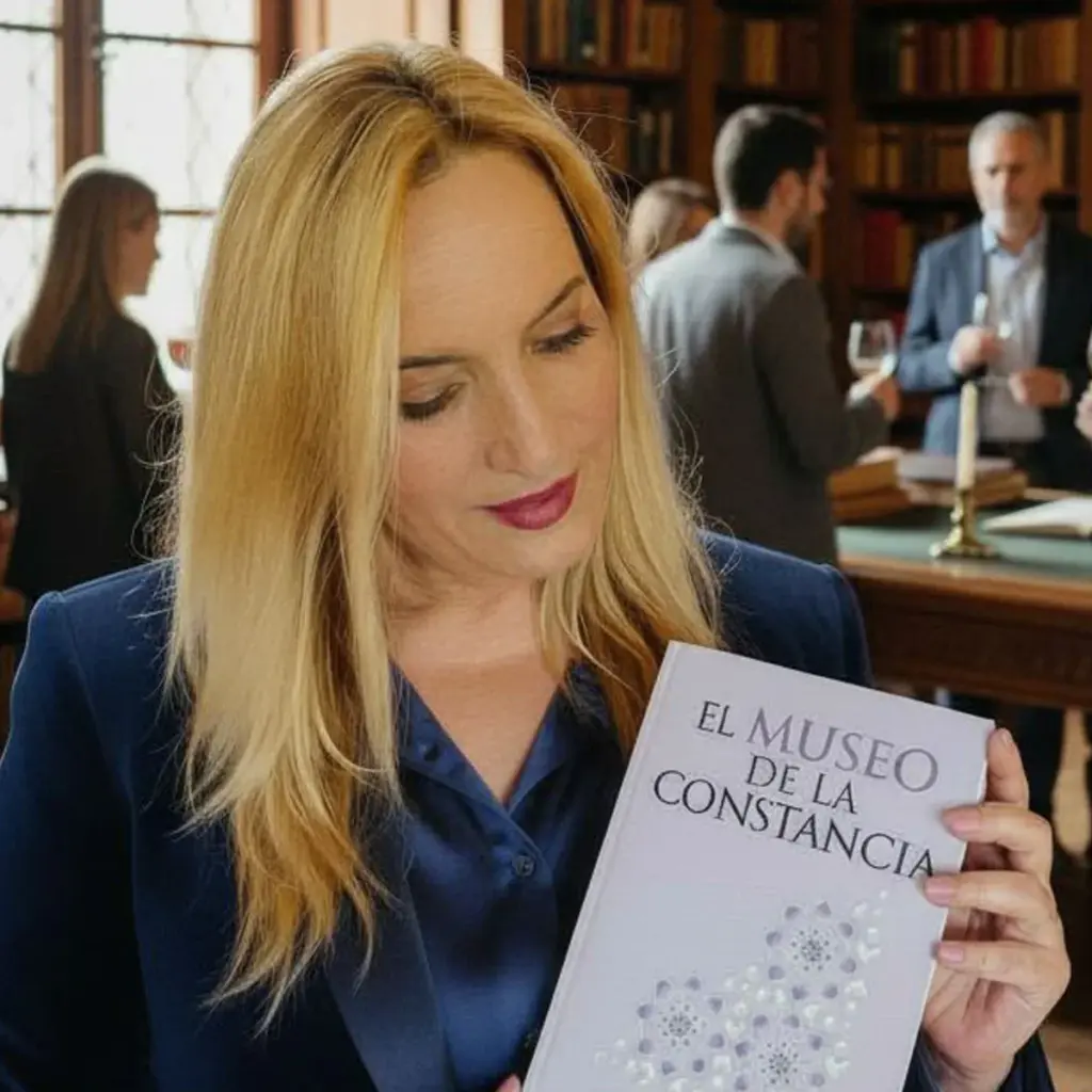 Fatim Ligioiz con su libro El Museo de la Constancia