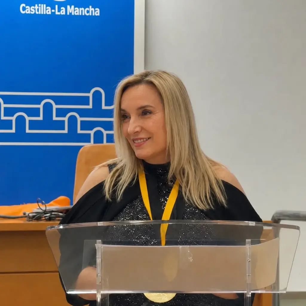 Fatim Ligioiz durante un acto de reconocimiento a su trayectoria