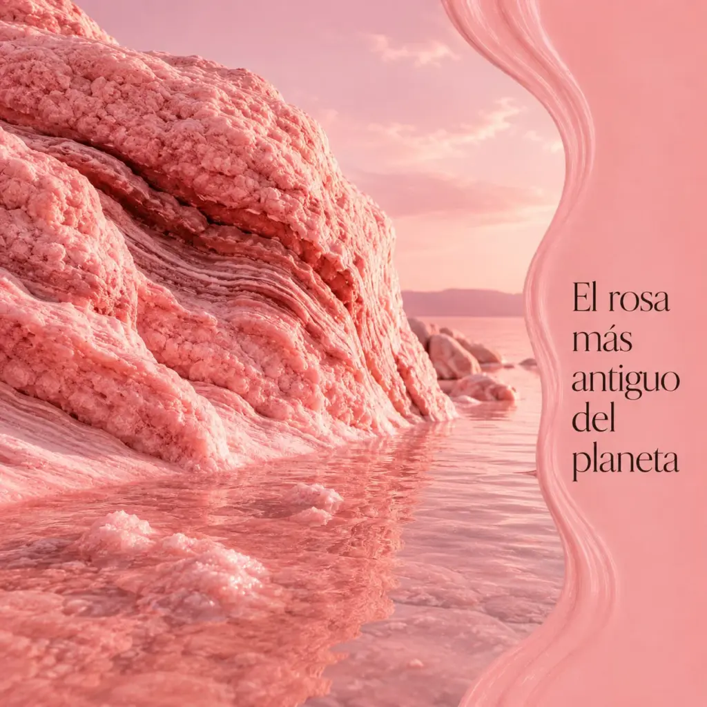 Paisaje rosado que representa los pigmentos más antiguos del planeta vinculados al color rosa