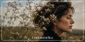 Mujer en contacto con la naturaleza representando exposiciones positivas para la longevidad de la piel