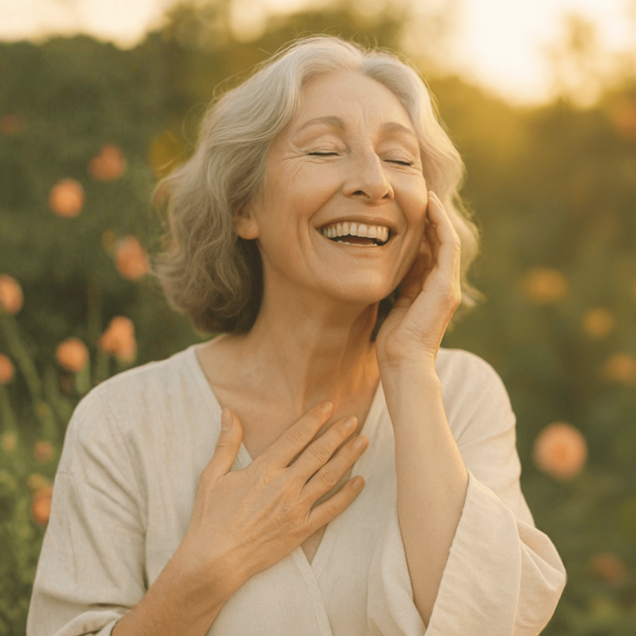 menopausia y piel. cómo la alegría impacta en la salud cutánea